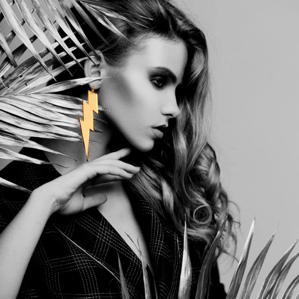 Ride the Gold Lightning Earrings
